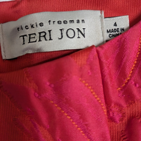 Vintage Rickie Freeman Teri Jon Jacquard Beaded Dress Designer Size 4 - Picture 7 of 10